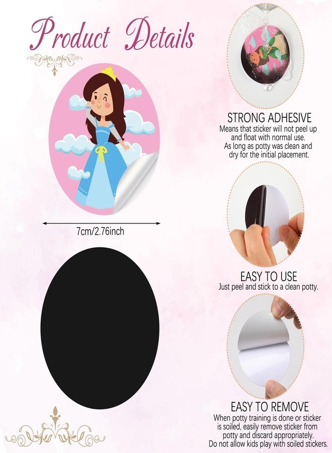 Geyee 24 Pcs Potty Training Stickers Potty You Pee on Toilet Reveal Stickers Chart Reusable Pee Decals Color Changing Seat Toilet Targets for Boys Girls Kids Training Use(Princess) - Image 3